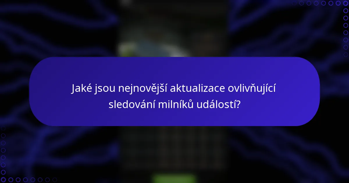 Jaké jsou nejnovější aktualizace ovlivňující sledování milníků událostí?